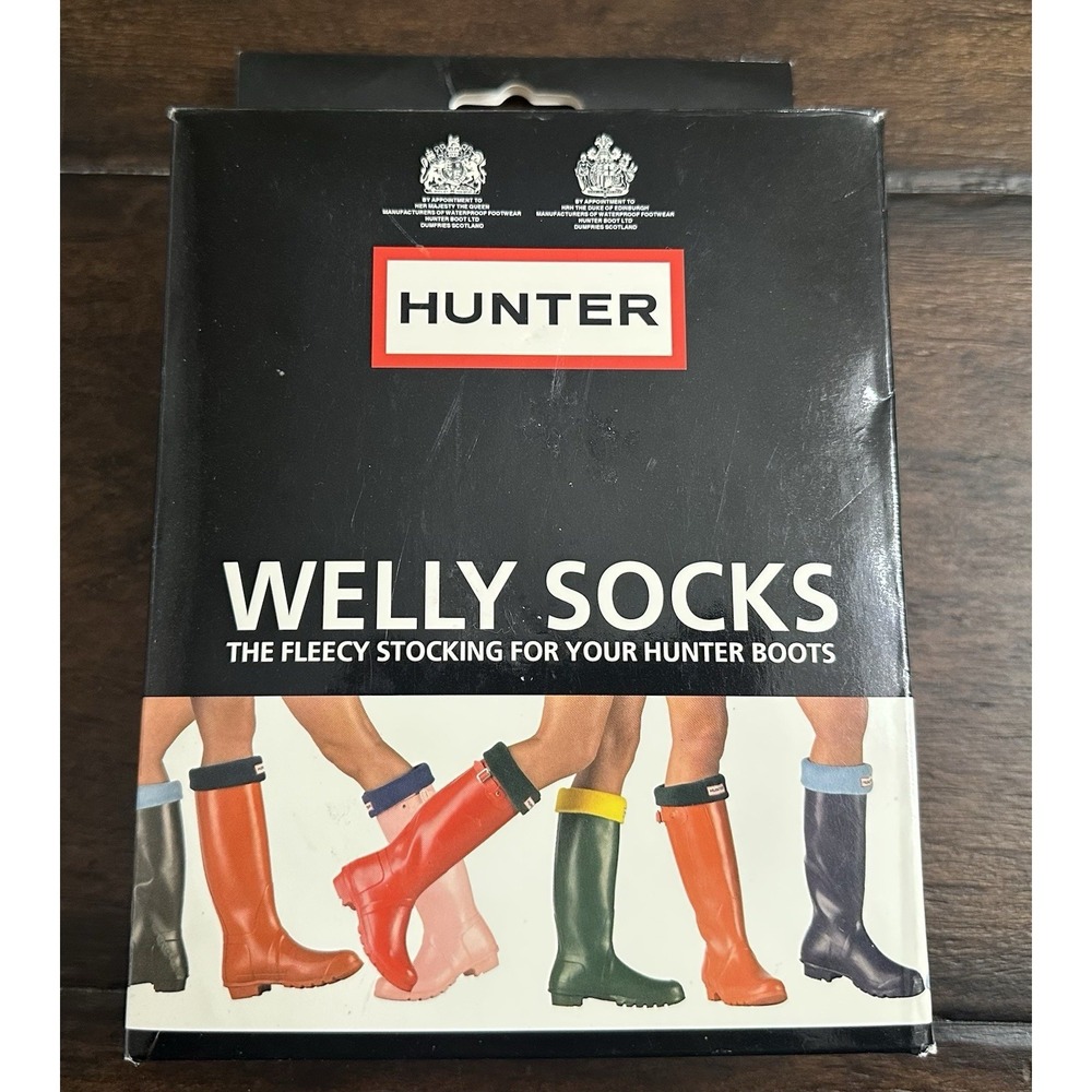 NEW Hunter Kids Original Boot Sock Charcoal Welly Fleece‎ 4-6 Unisex Cozy  Socks